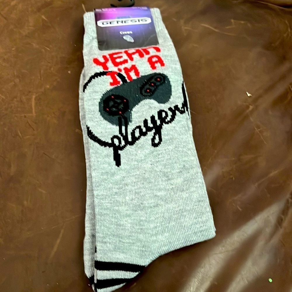 Sega Genesis Yeah I’m a Gamer novelty crew socks